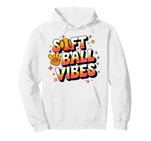 Softball Vibes Groovy Game Day Hoodie - Streetwear Style for Adults - T-Shirt, Sweatshirt, Hoodie
