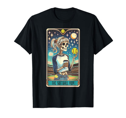 Softball Mom Tarot Card Skeleton Sport T-Shirt - Trendy Graphic Unisex - T-Shirt, Sweatshirt, Hoodie