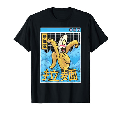 Japan Banana Kawaii Grid Vaporwave T-Shirt - Aesthetic Graphic Unisex - T-Shirt, Sweatshirt, Hoodie