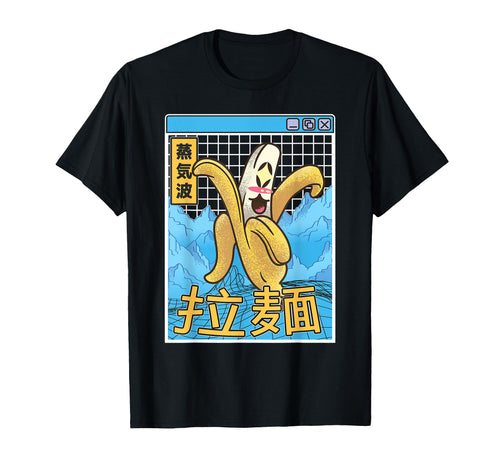 Japan Banana Kawaii Grid Vaporwave T-Shirt - Aesthetic Graphic Unisex - T-Shirt, Sweatshirt, Hoodie
