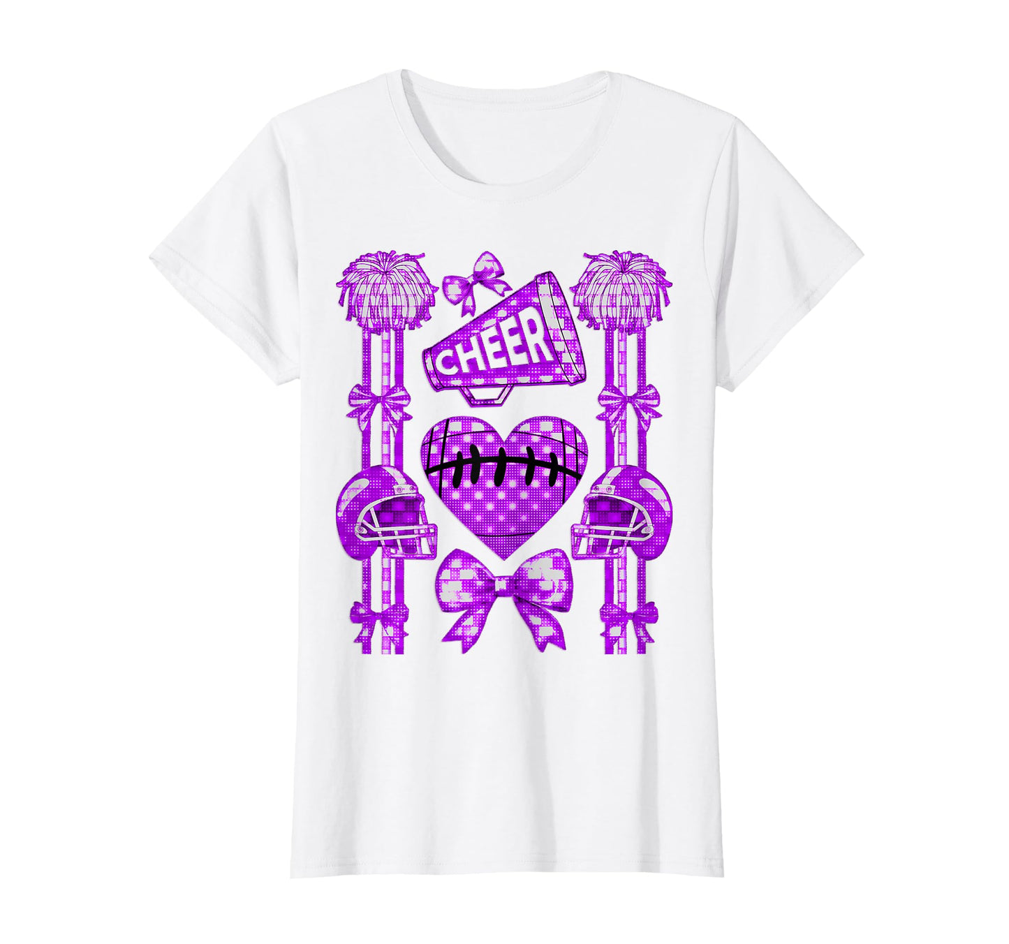 Football Cheer Mom Coquette Bow Mom T-Shirt - Minimalist Print for Adults - T-Shirt, Sweatshirt, Hoodie