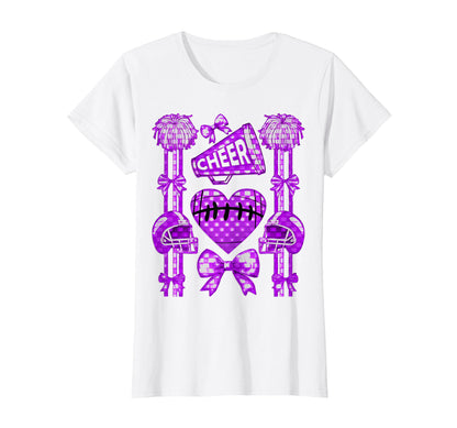 Football Cheer Mom Coquette Bow Mom T-Shirt - Minimalist Print for Adults - T-Shirt, Sweatshirt, Hoodie