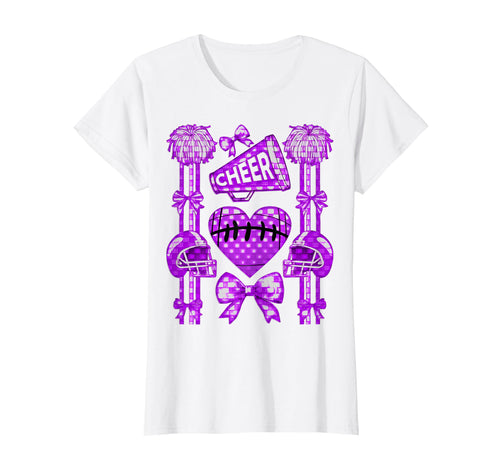 Football Cheer Mom Coquette Bow Mom T-Shirt - Minimalist Print for Adults - T-Shirt, Sweatshirt, Hoodie