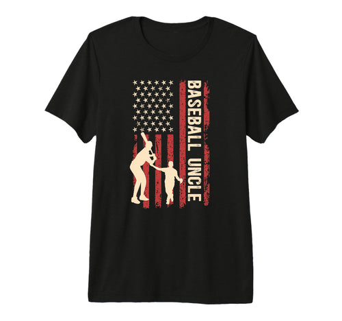 Mens Proud Baseball Uncle Us Flag T-Shirt - Custom Art Print for Adults - T-Shirt, Sweatshirt, Hoodie