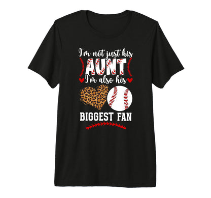 His Biggest Fan Baseball Aunt T-Shirt - Minimalist Print Men Women - T-Shirt, Sweatshirt, Hoodie