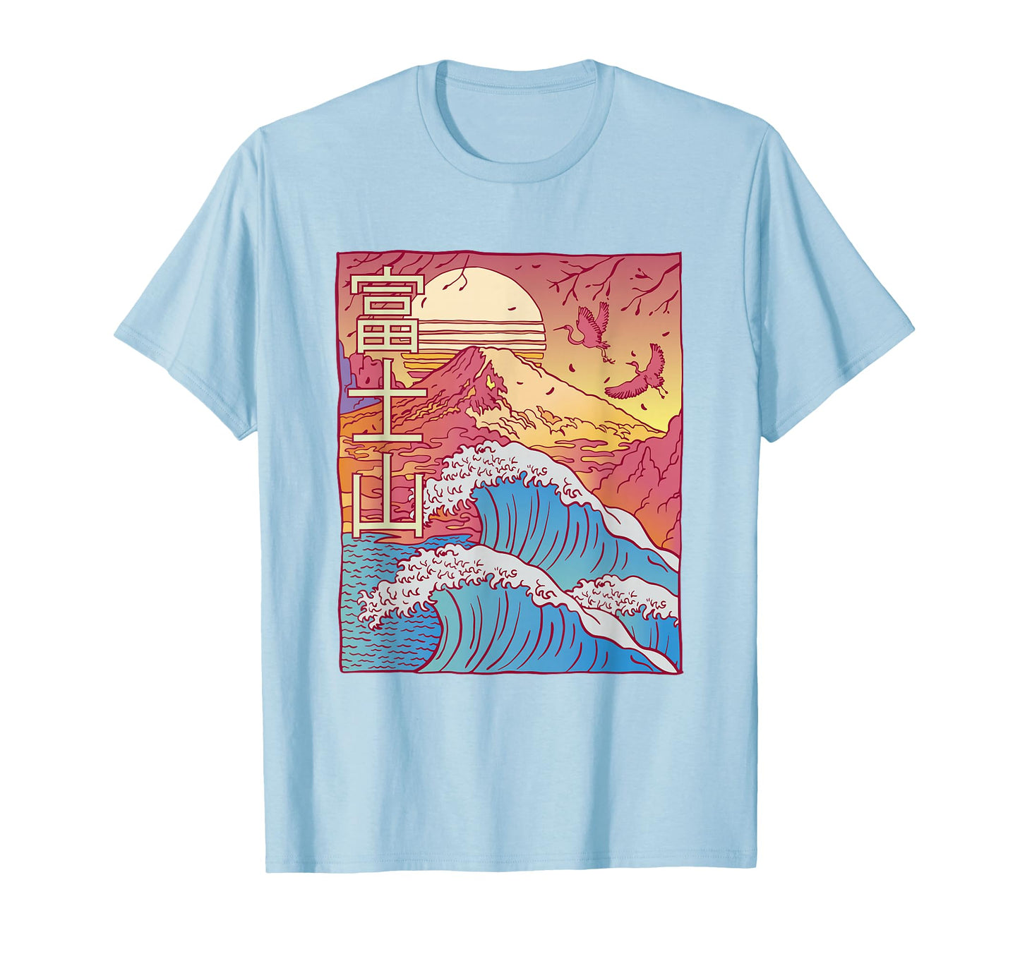 Japanese Mountain Wave Vaporwave T-Shirt - Casual Everyday Wear for Adults - T-Shirt, Sweatshirt, Hoodie