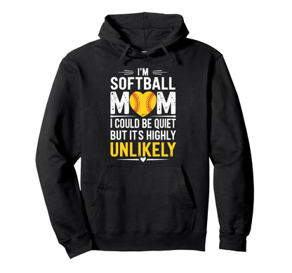 Baseball Player Team Im Softball Mom I Hoodie - Minimalist Print Men Women - T-Shirt, Sweatshirt, Hoodie