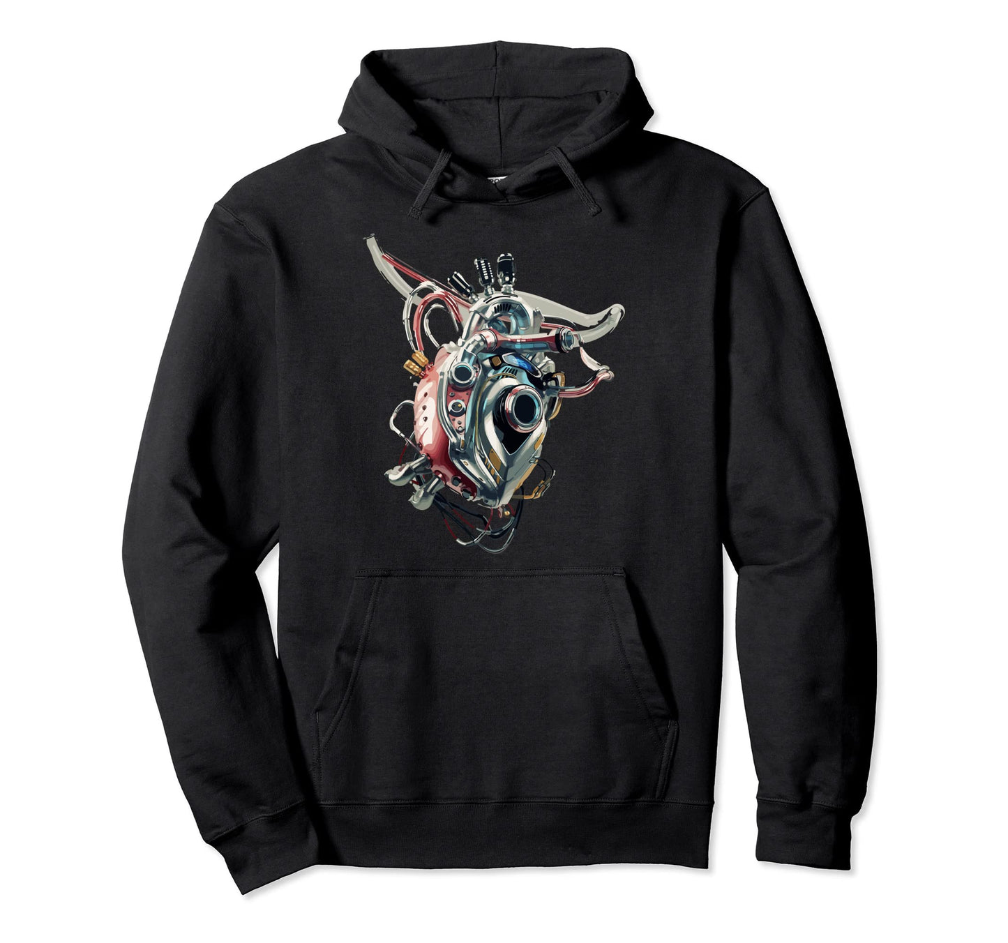 Robot Heart Vaporwave Futuristic Art Hoodie - Novelty Apparel for Adults - T-Shirt, Sweatshirt, Hoodie
