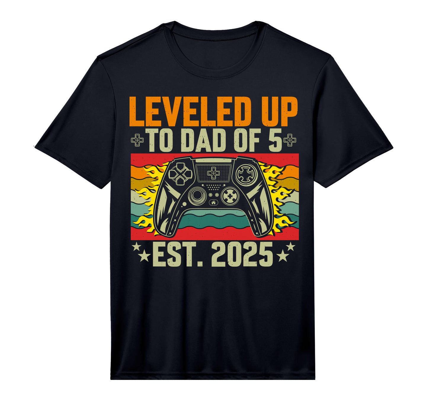 Mens Leveled Up To Dad 5 Five Daddy T-Shirt - Minimalist Print Men Women - T-Shirt, Sweatshirt, Hoodie