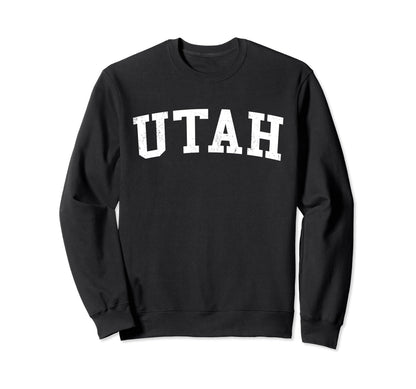 Utah Distressed White Varsity Text Sweatshirt - Novelty Apparel Men Women - T-Shirt, Sweatshirt, Hoodie