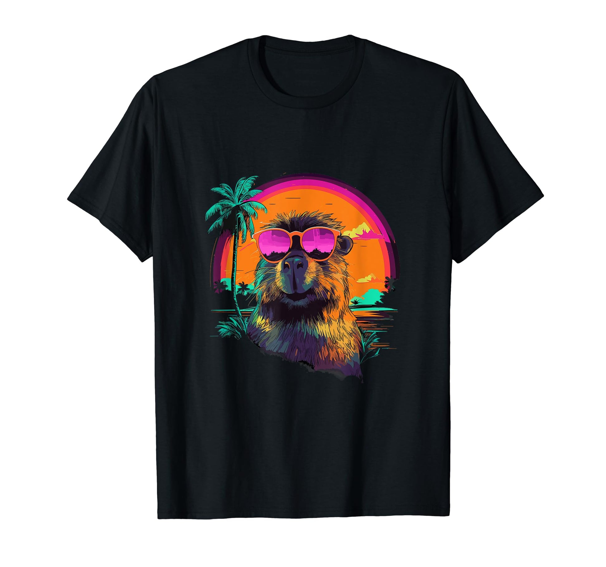Funny Capybara Vaporwave Aesthetic Animal T-Shirt - Unique Graphic Unisex - T-Shirt, Sweatshirt, Hoodie