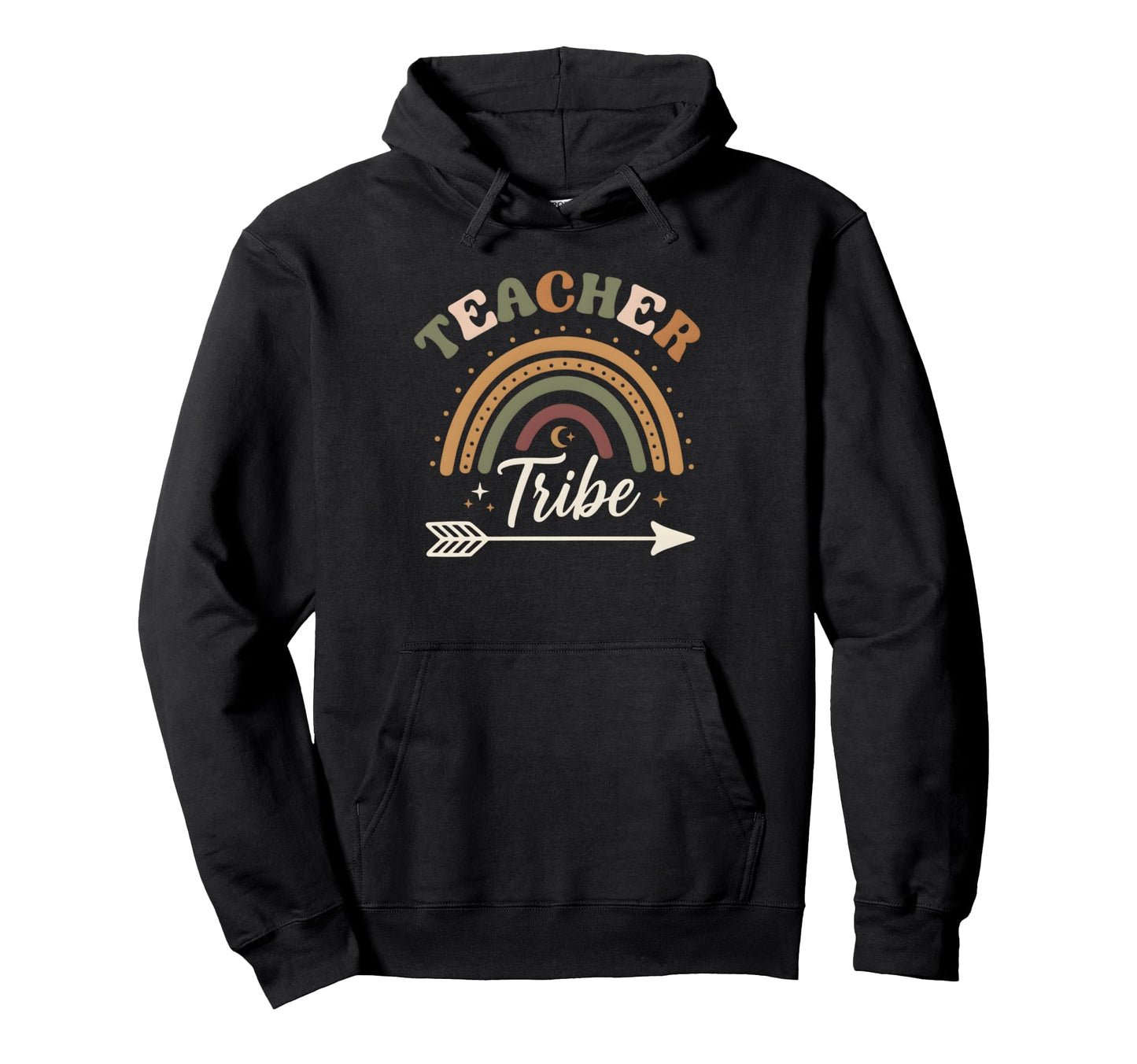 Teacher Tribe Boho Rainbow Back To Hoodie - Custom Art Print for Adults - T-Shirt, Sweatshirt, Hoodie