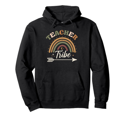 Teacher Tribe Boho Rainbow Back To Hoodie - Custom Art Print for Adults - T-Shirt, Sweatshirt, Hoodie
