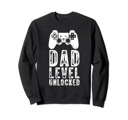 Gamer Dad Dad Level Unlocked Video Sweatshirt - Graphic Print Men Women - T-Shirt, Sweatshirt, Hoodie