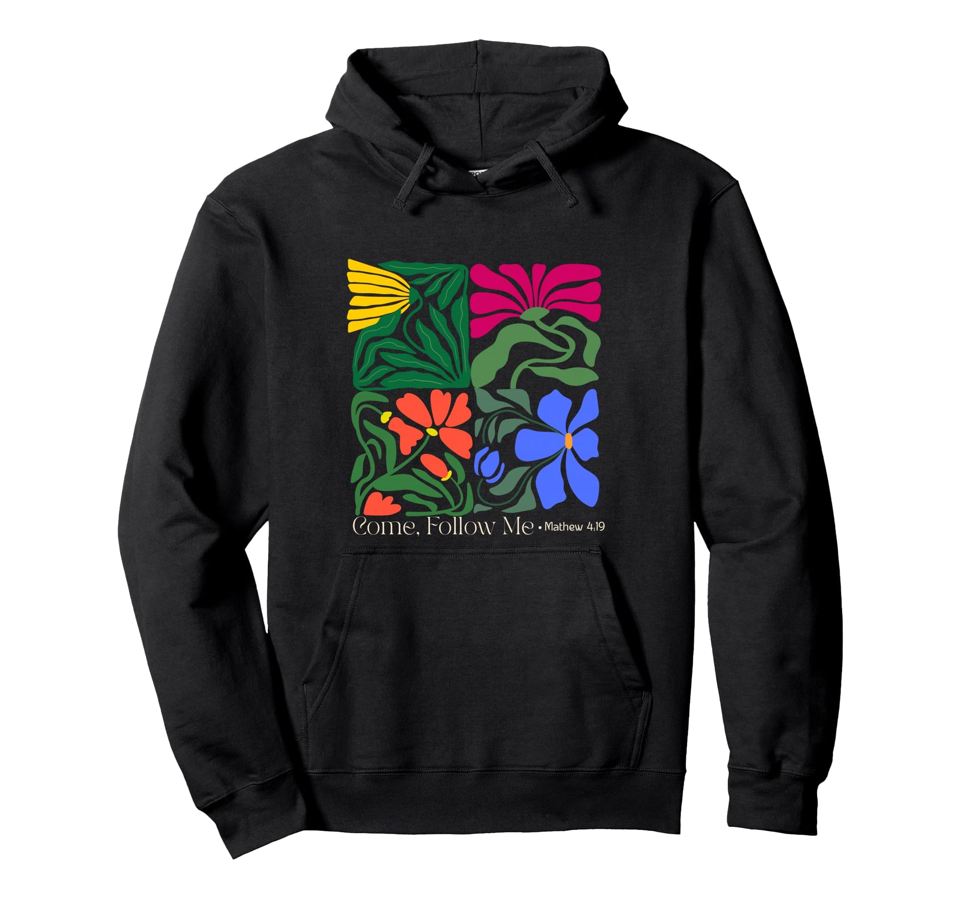 Womens Boho Floral Christian Come Follow Hoodie - Trendy Graphic Men Women - T-Shirt, Sweatshirt, Hoodie