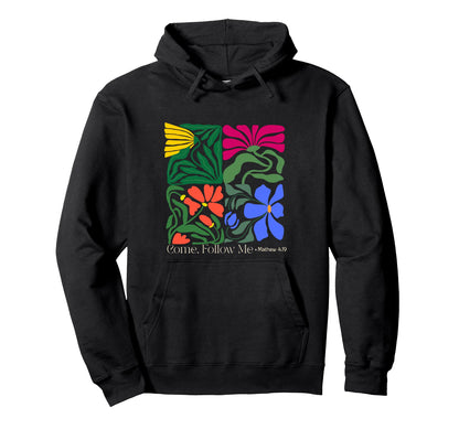 Womens Boho Floral Christian Come Follow Hoodie - Trendy Graphic Men Women - T-Shirt, Sweatshirt, Hoodie
