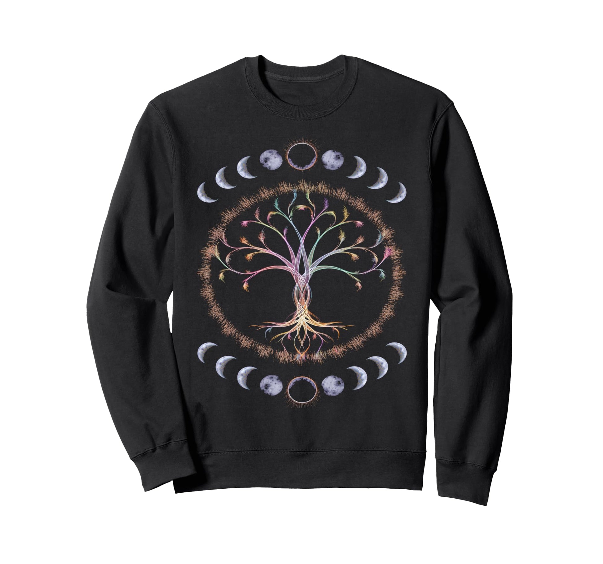 Life Tree Moon Phases Bohemian Sweatshirt - Aesthetic Graphic for Adults - T-Shirt, Sweatshirt, Hoodie