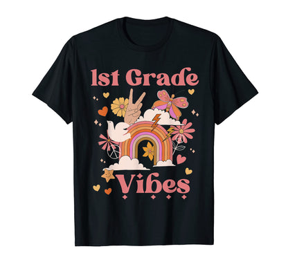 1St Grade Vibes School Groovy Boho T-Shirt - Casual Everyday Wear Unisex - T-Shirt, Sweatshirt, Hoodie