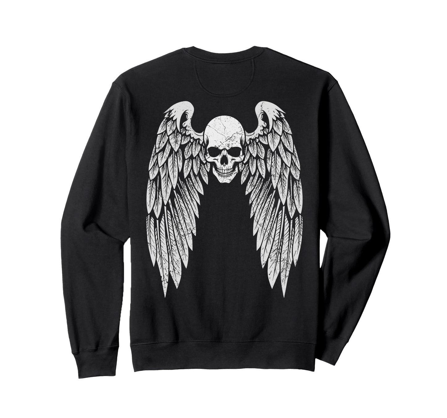 Grunge Wings Angel Back Skull Y2K Sweatshirt - Custom Art Print Men Women - T-Shirt, Sweatshirt, Hoodie