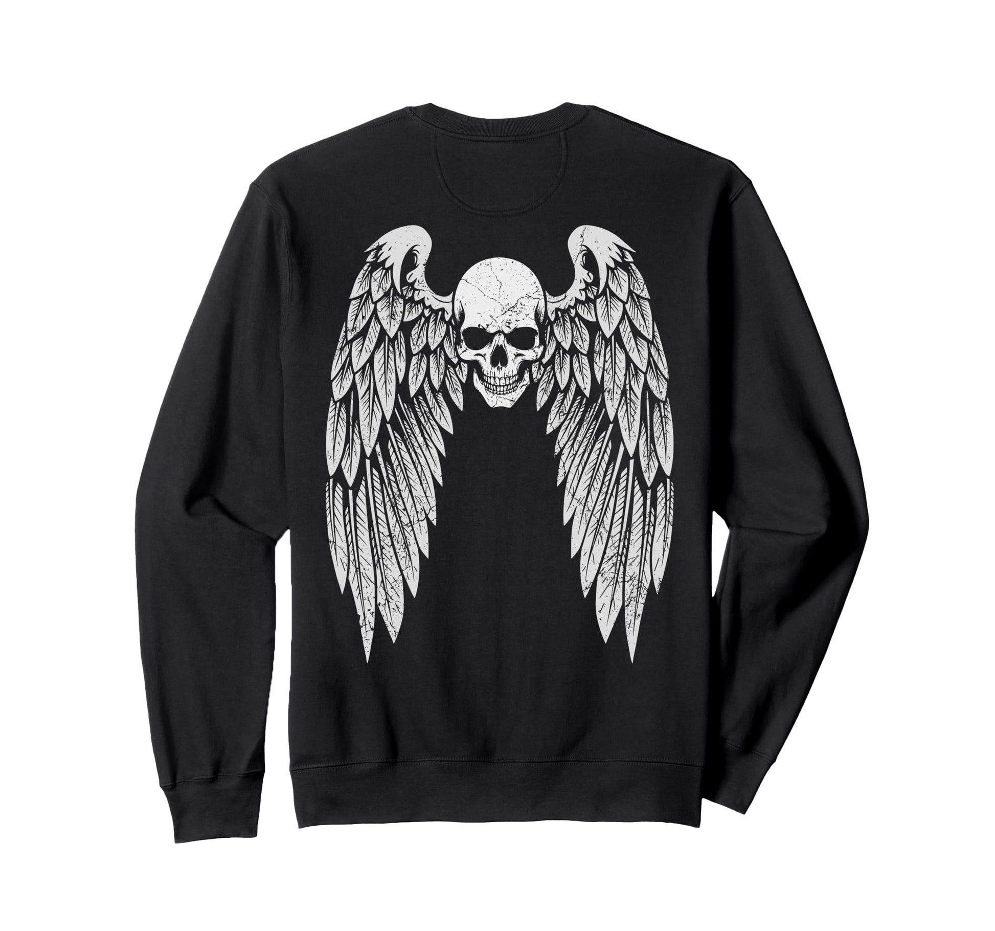 Grunge Wings Angel Back Skull Y2K Sweatshirt - Custom Art Print Men Women - T-Shirt, Sweatshirt, Hoodie