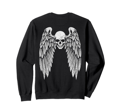 Grunge Wings Angel Back Skull Y2K Sweatshirt - Custom Art Print Men Women - T-Shirt, Sweatshirt, Hoodie