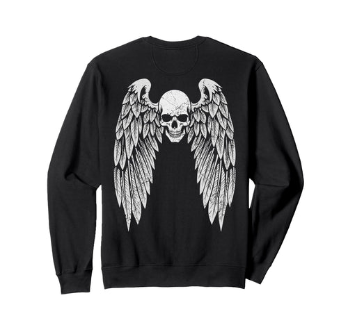 Grunge Wings Angel Back Skull Y2K Sweatshirt - Custom Art Print Men Women - T-Shirt, Sweatshirt, Hoodie