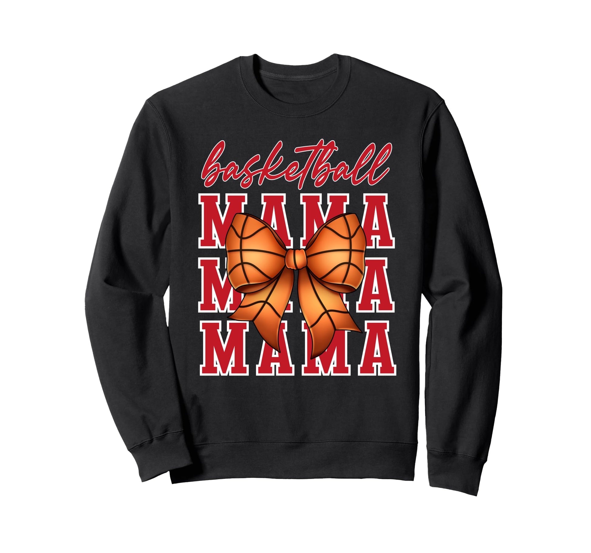Basketball Mama Coquette Bow Game Day Sweatshirt - Unique Graphic Unisex - T-Shirt, Sweatshirt, Hoodie
