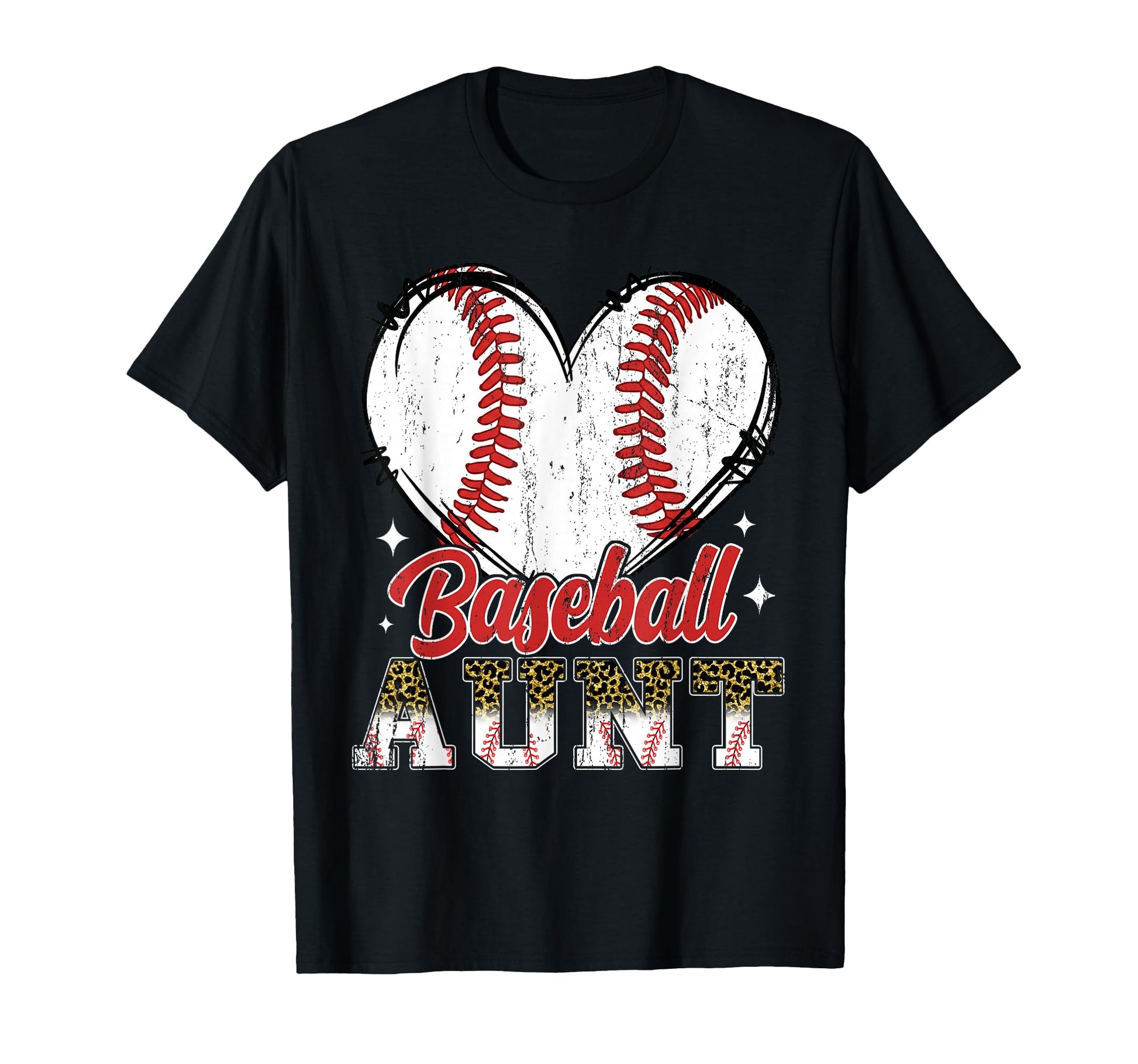 Baseball Aunt Heart Baseball Player Lover T-Shirt - Custom Art Print Unisex - T-Shirt, Sweatshirt, Hoodie