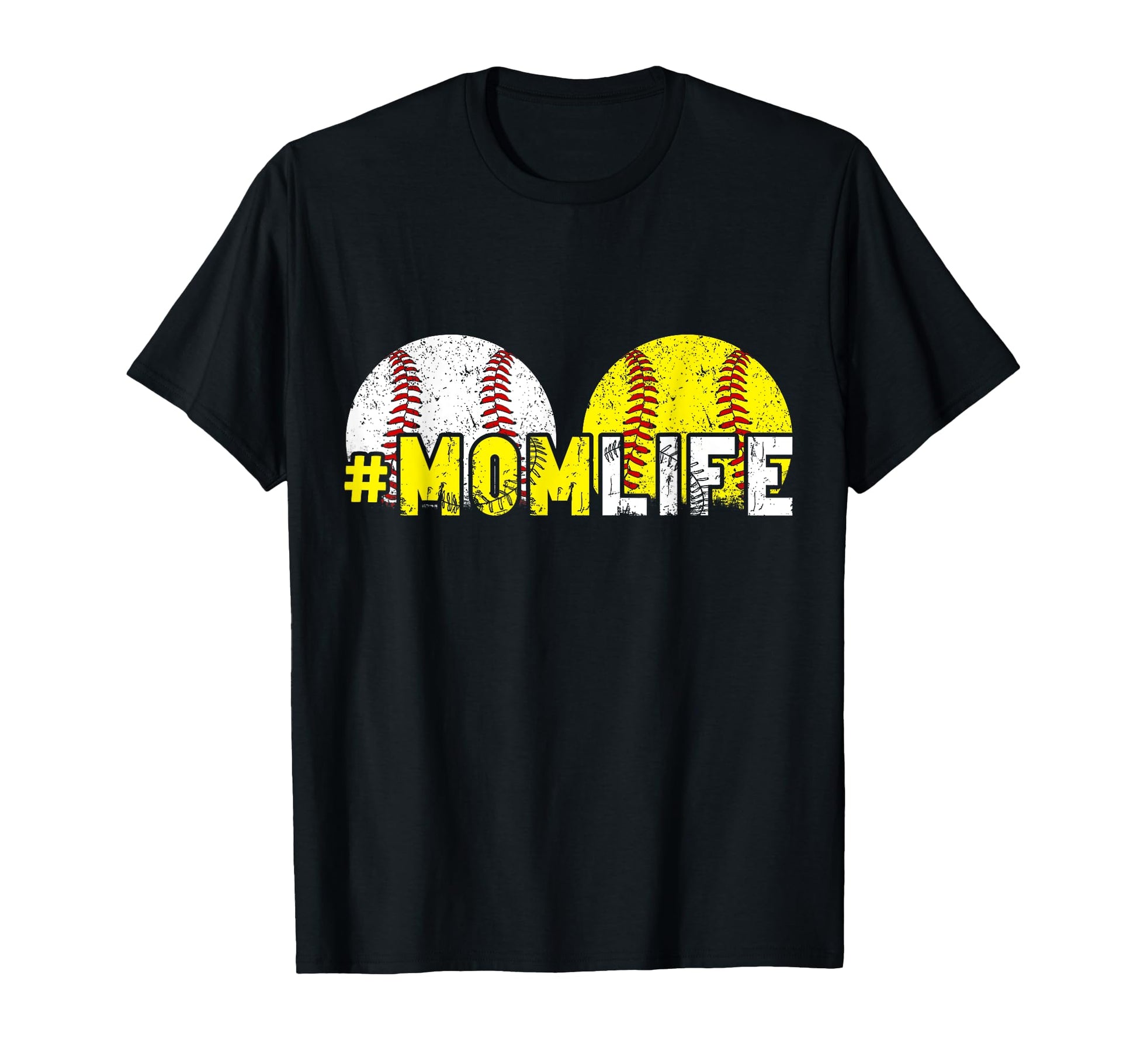Mom Life Baseball Softball Player Mothers T-Shirt - Graphic Print Unisex - T-Shirt, Sweatshirt, Hoodie
