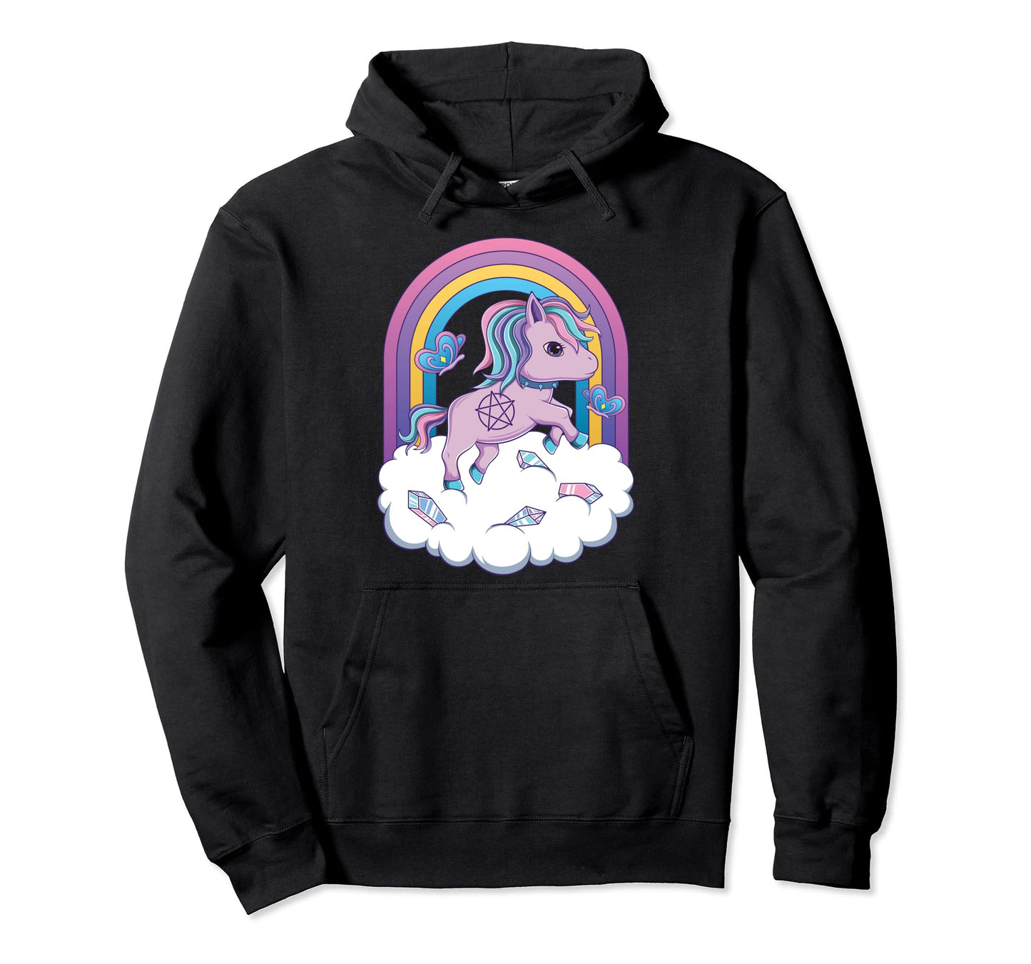 Pastel Goth Creepy Kawaii Unicorn Hoodie - Custom Art Print for Adults - T-Shirt, Sweatshirt, Hoodie