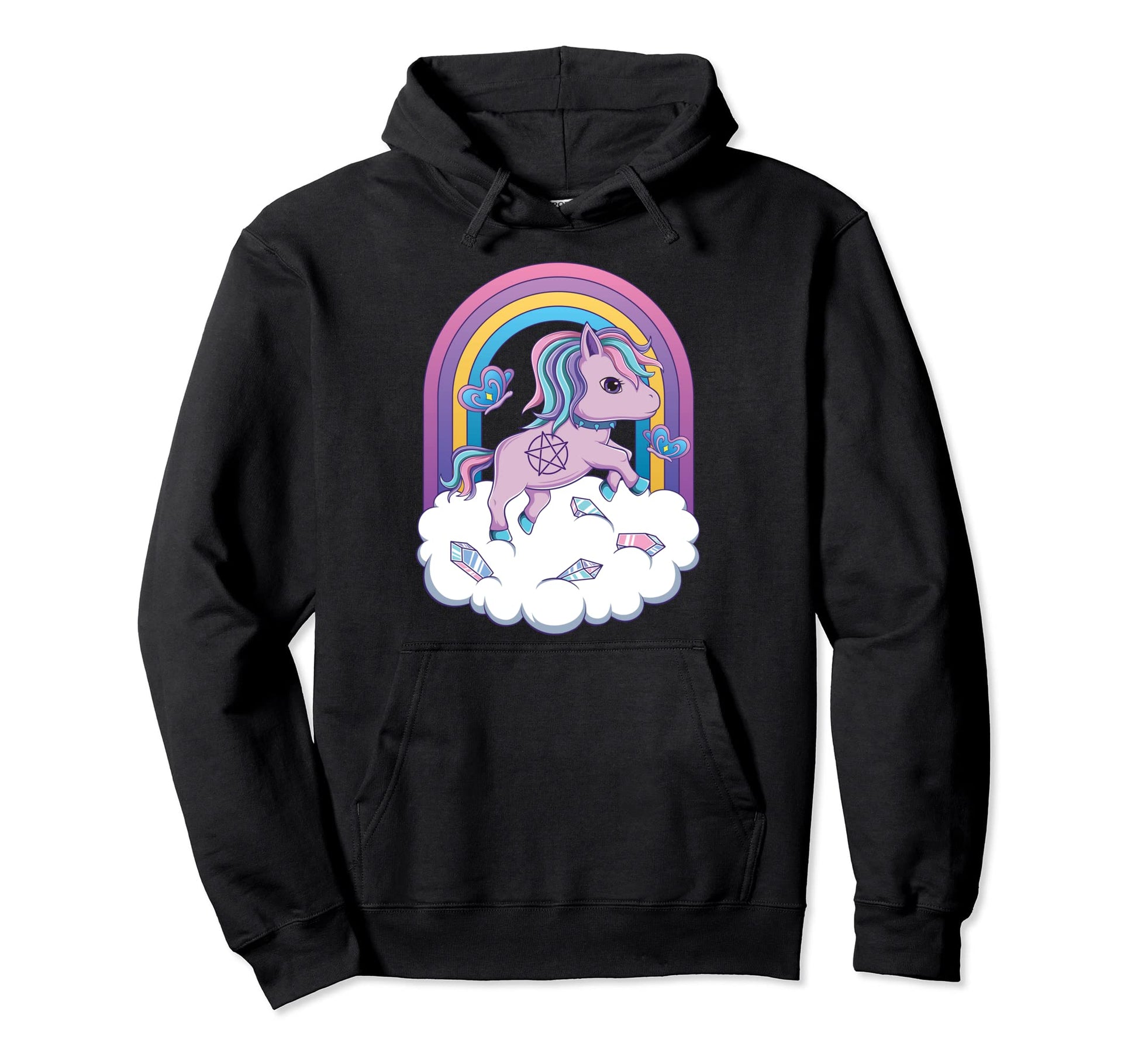 Pastel Goth Creepy Kawaii Unicorn Hoodie - Custom Art Print for Adults - T-Shirt, Sweatshirt, Hoodie