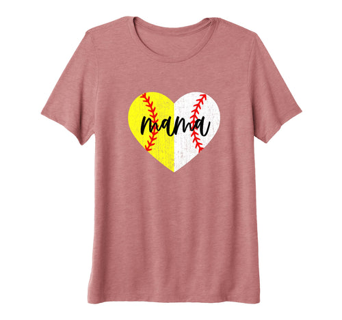Womens Heart Mom Softball T-Shirt - Casual Everyday Wear for Adults - T-Shirt, Sweatshirt, Hoodie