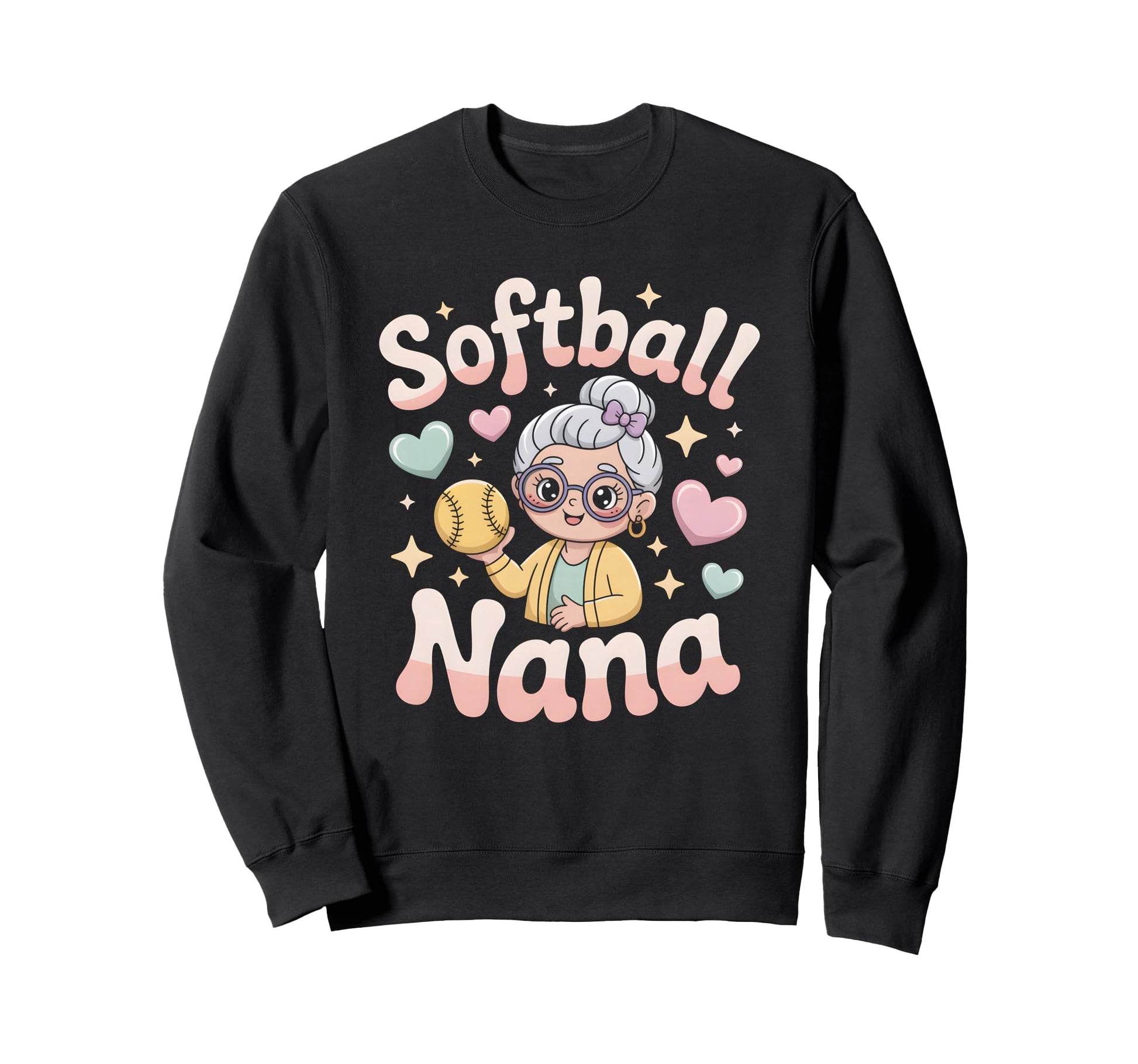 Softball Nana Grandma Sweatshirt - Casual Everyday Wear for Adults - T-Shirt, Sweatshirt, Hoodie