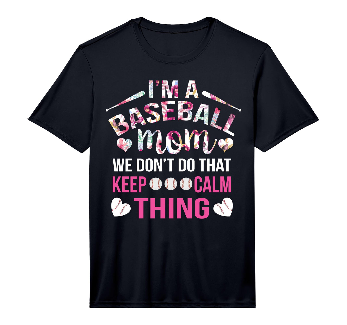 Funny Baseball Floral Mothers Day Mom T-Shirt - Minimalist Print Unisex - T-Shirt, Sweatshirt, Hoodie