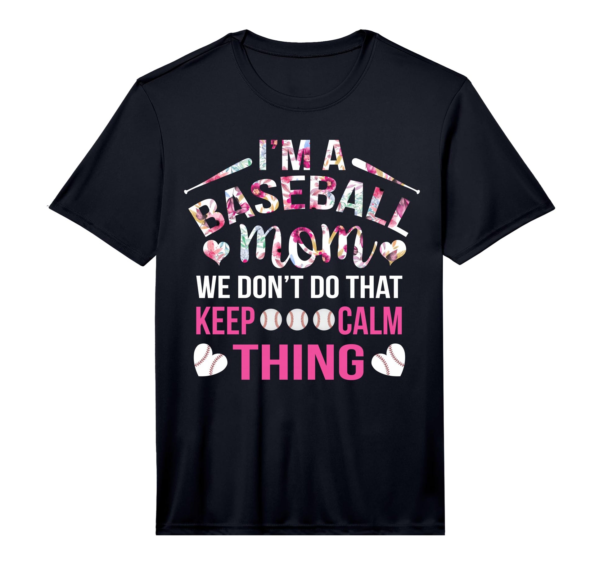 Funny Baseball Floral Mothers Day Mom T-Shirt - Minimalist Print Unisex - T-Shirt, Sweatshirt, Hoodie
