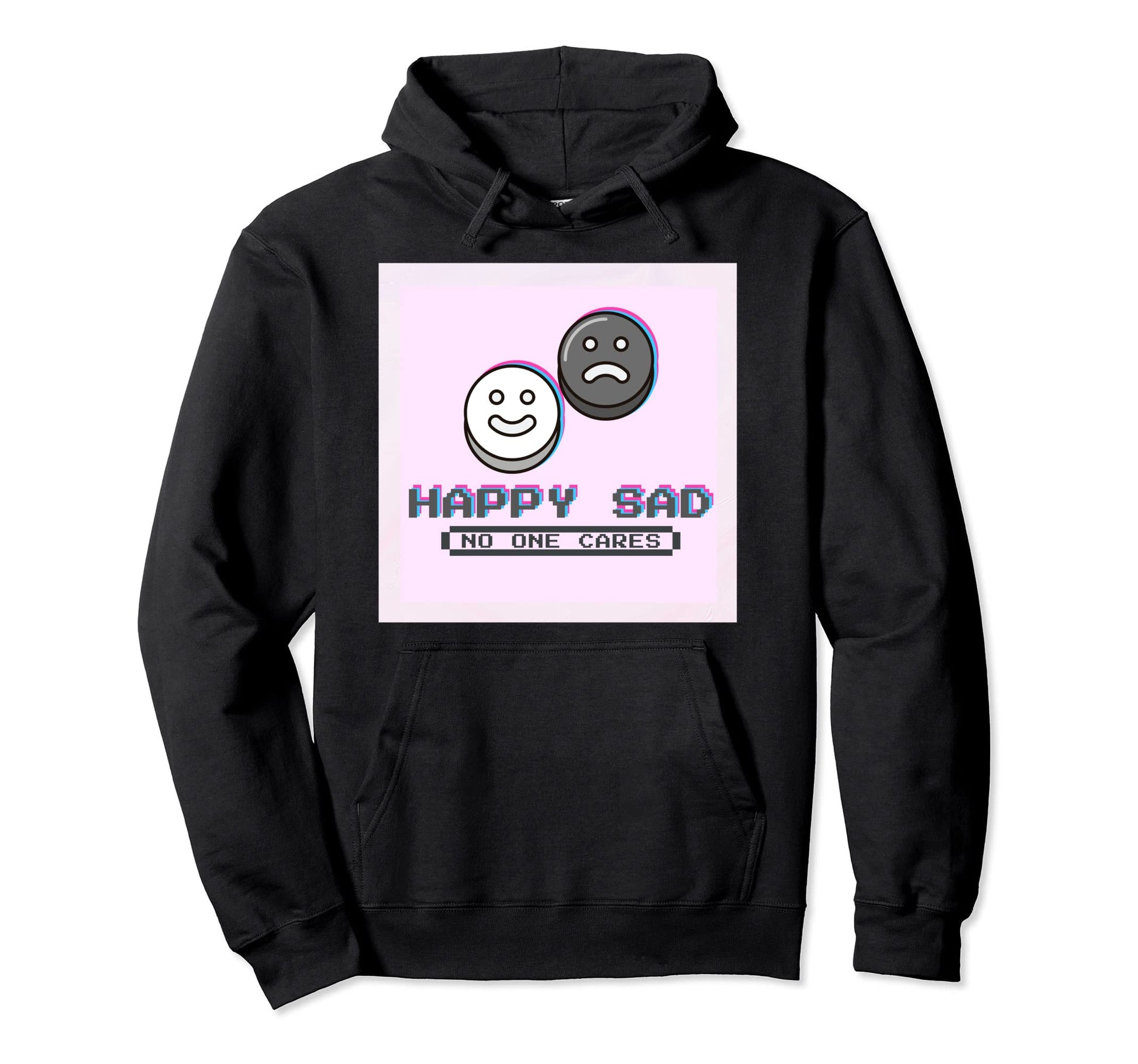 Emoticon Happiness Sadness No One Hoodie - Custom Art Print Men Women - T-Shirt, Sweatshirt, Hoodie