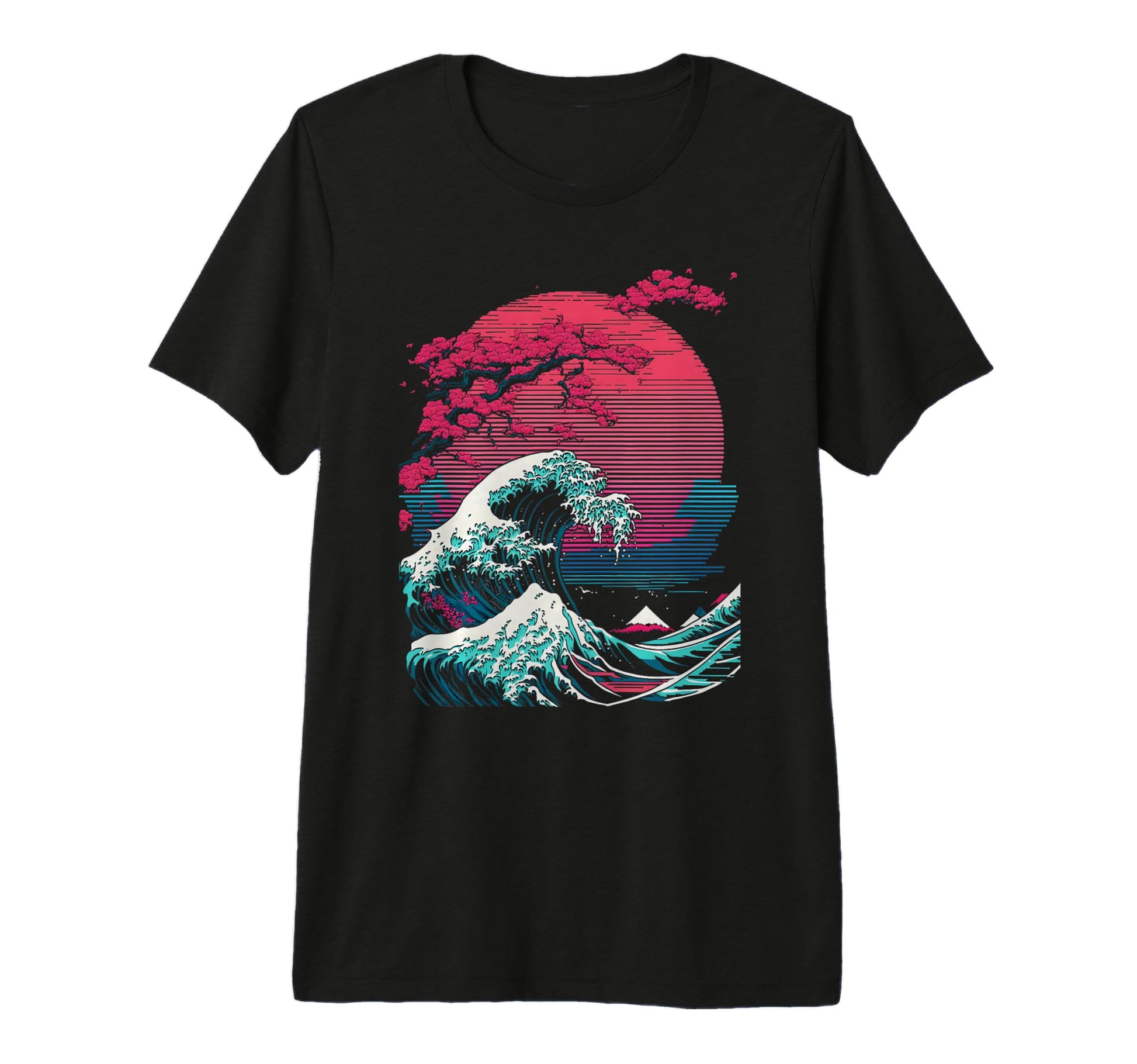 Great Wave Off Kanagawa Glitch T-Shirt - Novelty Apparel Men Women - T-Shirt, Sweatshirt, Hoodie