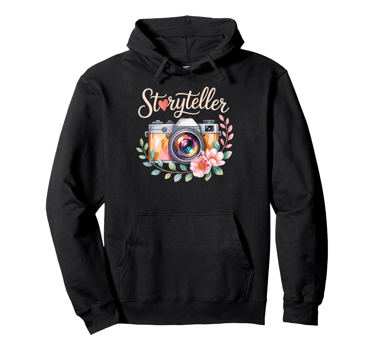 Photo Camera Flowers Storyteller Hoodie - Unique Graphic Unisex - T-Shirt, Sweatshirt, Hoodie