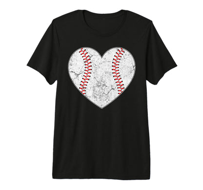 Distressed Baseball Heart Mom Mama T-Shirt - Trendy Graphic Men Women - T-Shirt, Sweatshirt, Hoodie