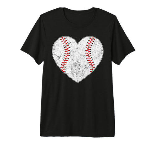 Distressed Baseball Heart Mom Mama T-Shirt - Trendy Graphic Men Women - T-Shirt, Sweatshirt, Hoodie