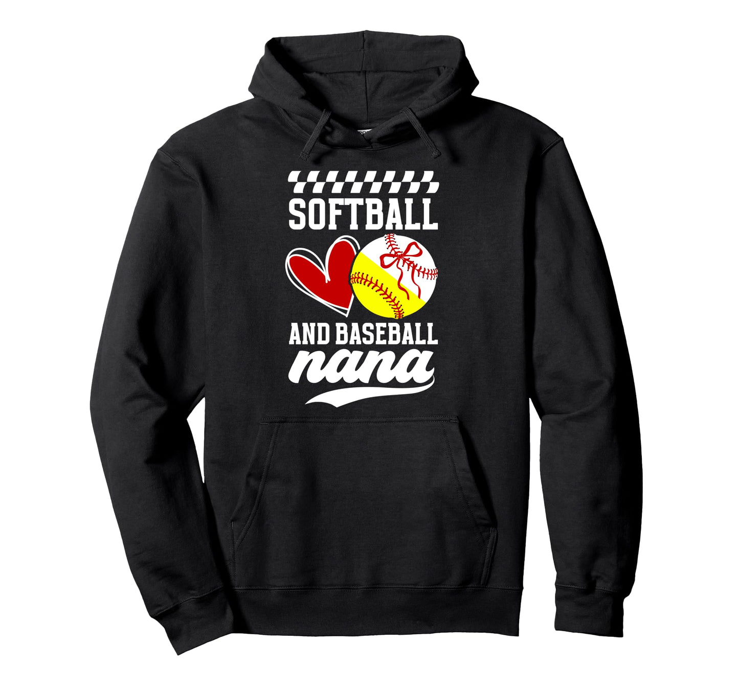 Softball And Baseball Nana Hoodie - Casual Everyday Wear for Adults - T-Shirt, Sweatshirt, Hoodie