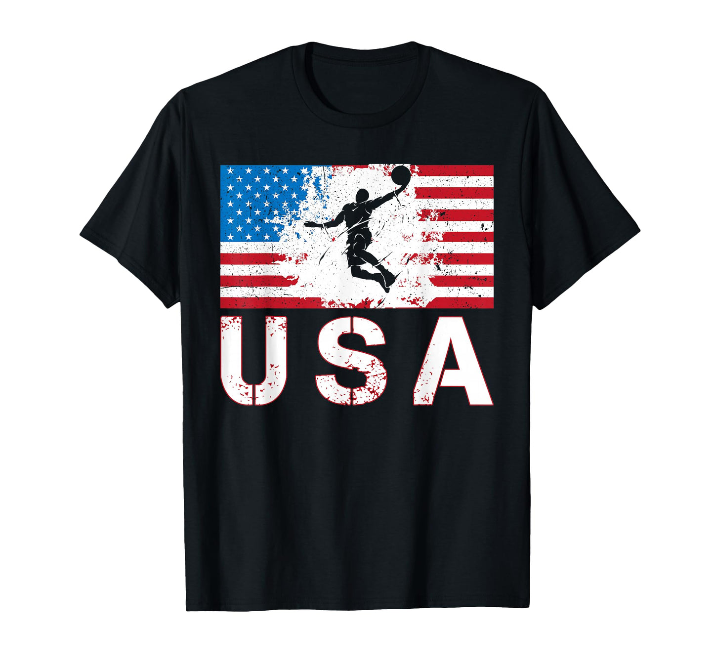 Basketball Usa Team American Flag Us T-Shirt - Graphic Print for Adults - T-Shirt, Sweatshirt, Hoodie