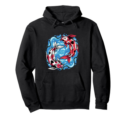 Ying Yang Koi Japan Aesthetic Edgy Hoodie - Custom Art Print for Adults - T-Shirt, Sweatshirt, Hoodie
