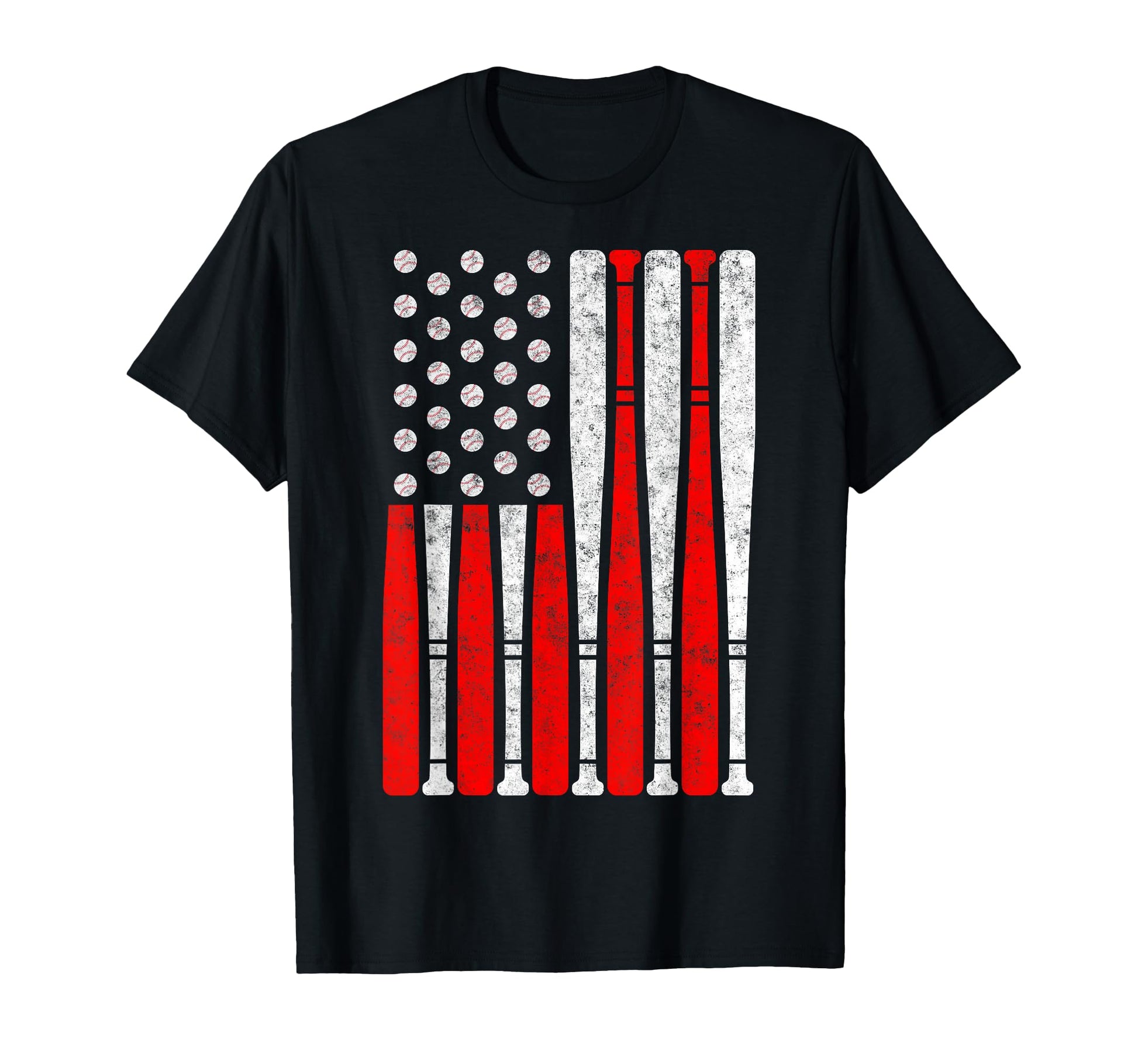 Baseball Us Flag Baseball Lover Dad T-Shirt - Fun Novelty Design Men Women - T-Shirt, Sweatshirt, Hoodie