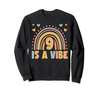 9 Year Old Boho Rainbow 9Th Sweatshirt - Streetwear Style Men Women - T-Shirt, Sweatshirt, Hoodie