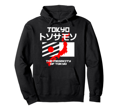 Tokyo Megacity Japan Anime Aesthetic Hoodie - Minimalist Print Men Women - T-Shirt, Sweatshirt, Hoodie