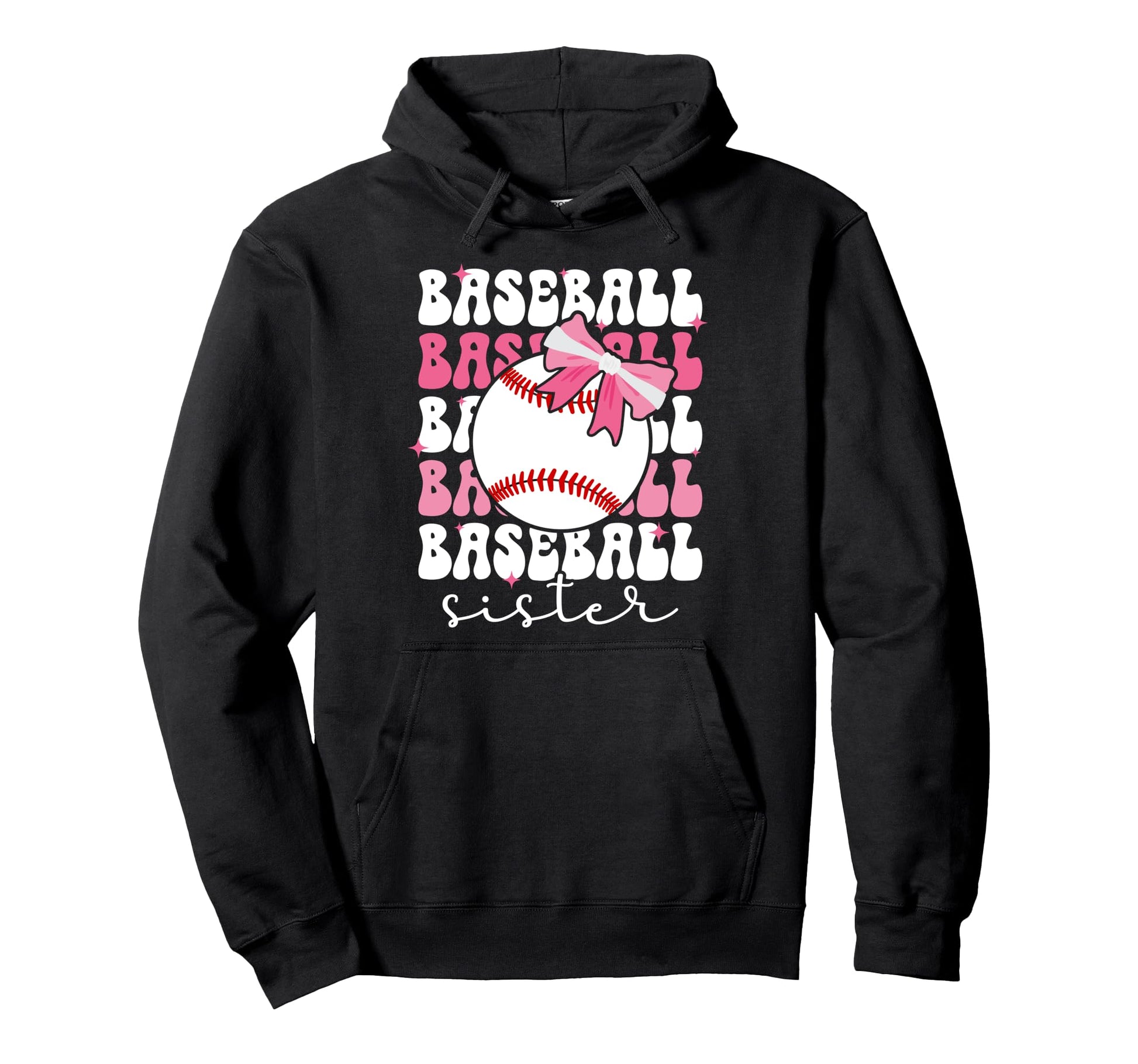 Baseball Sister Bow Baseball Players Hoodie - Trendy Graphic for Adults - T-Shirt, Sweatshirt, Hoodie