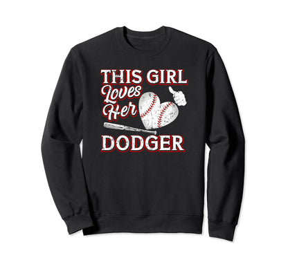 This Loves His Dodger Gloves Pitcher Sweatshirt - Trendy Graphic Men Women - T-Shirt, Sweatshirt, Hoodie