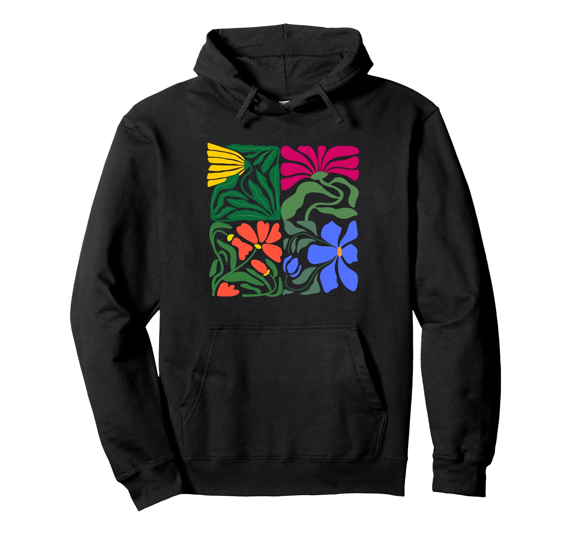 Womens Boho Floral Flower Summertime Hoodie - Fun Novelty Design Men Women - T-Shirt, Sweatshirt, Hoodie