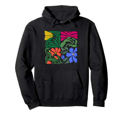 Womens Boho Floral Flower Summertime Hoodie - Fun Novelty Design Men Women - T-Shirt, Sweatshirt, Hoodie